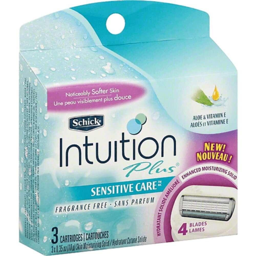 Schick Intuition Plus RARE‎ Sensitive Care Aloe & Vitamin E 9 Refills NEW in Box